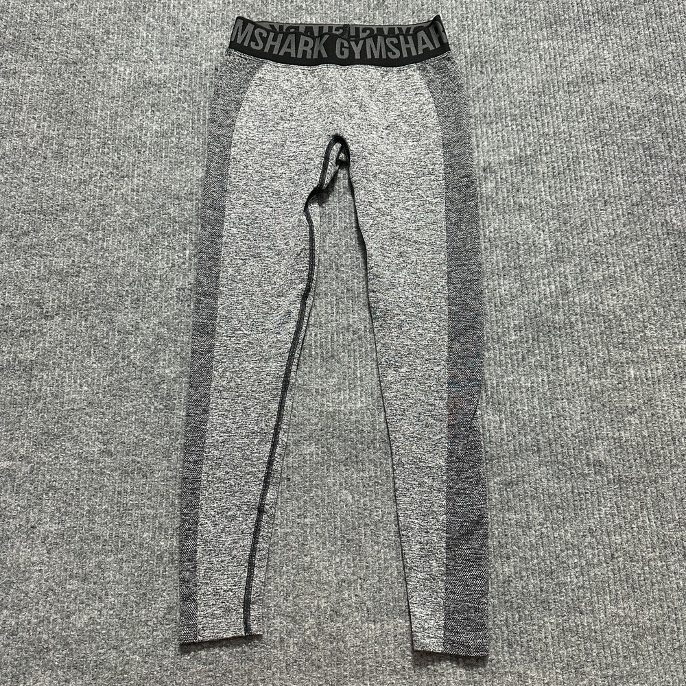 Gymshark Womens Leggings S Gray Logo Waistband Workout Compression‎ Low Rise
